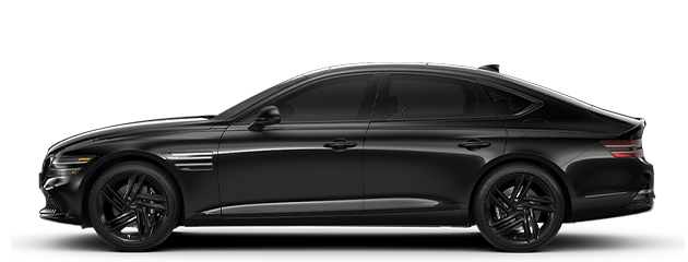 Profil latéral de la Genesis G80 Noir