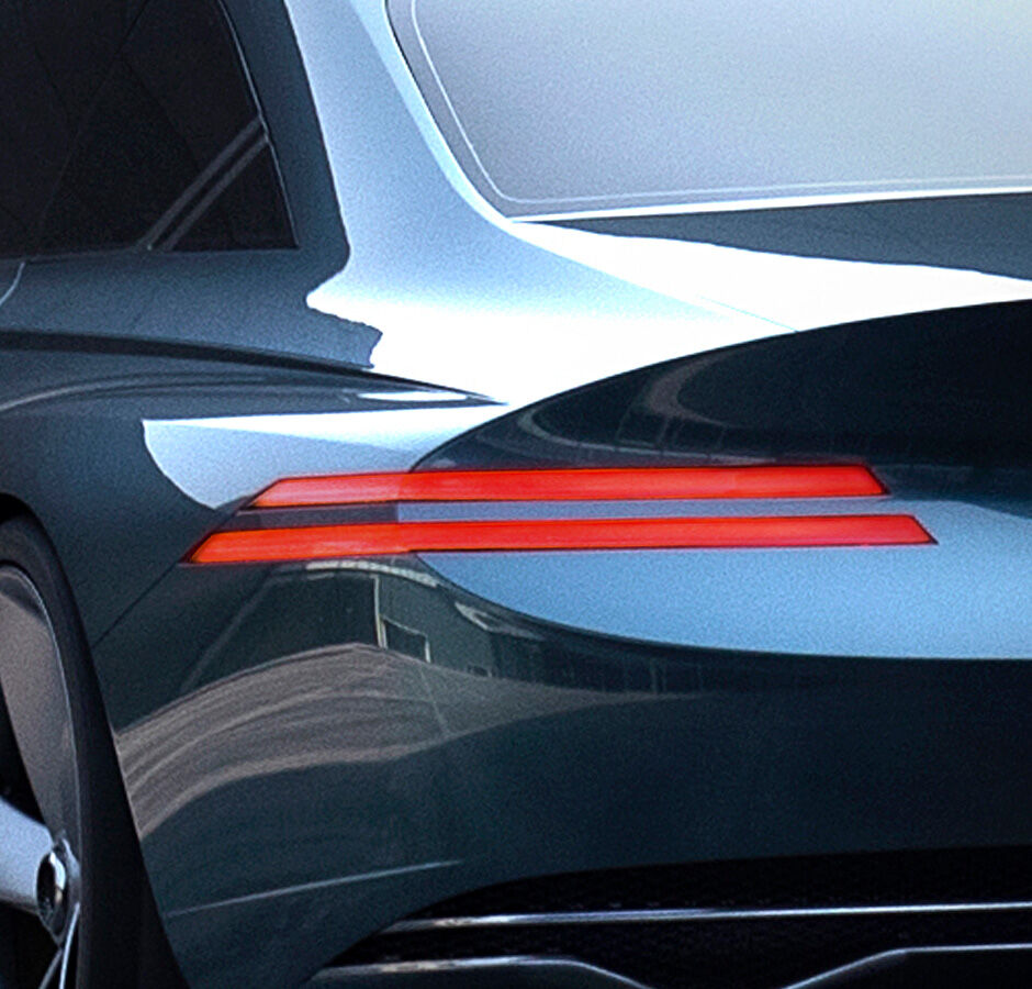 Genesis X Concept gros plan de la vue 3/4 arrière