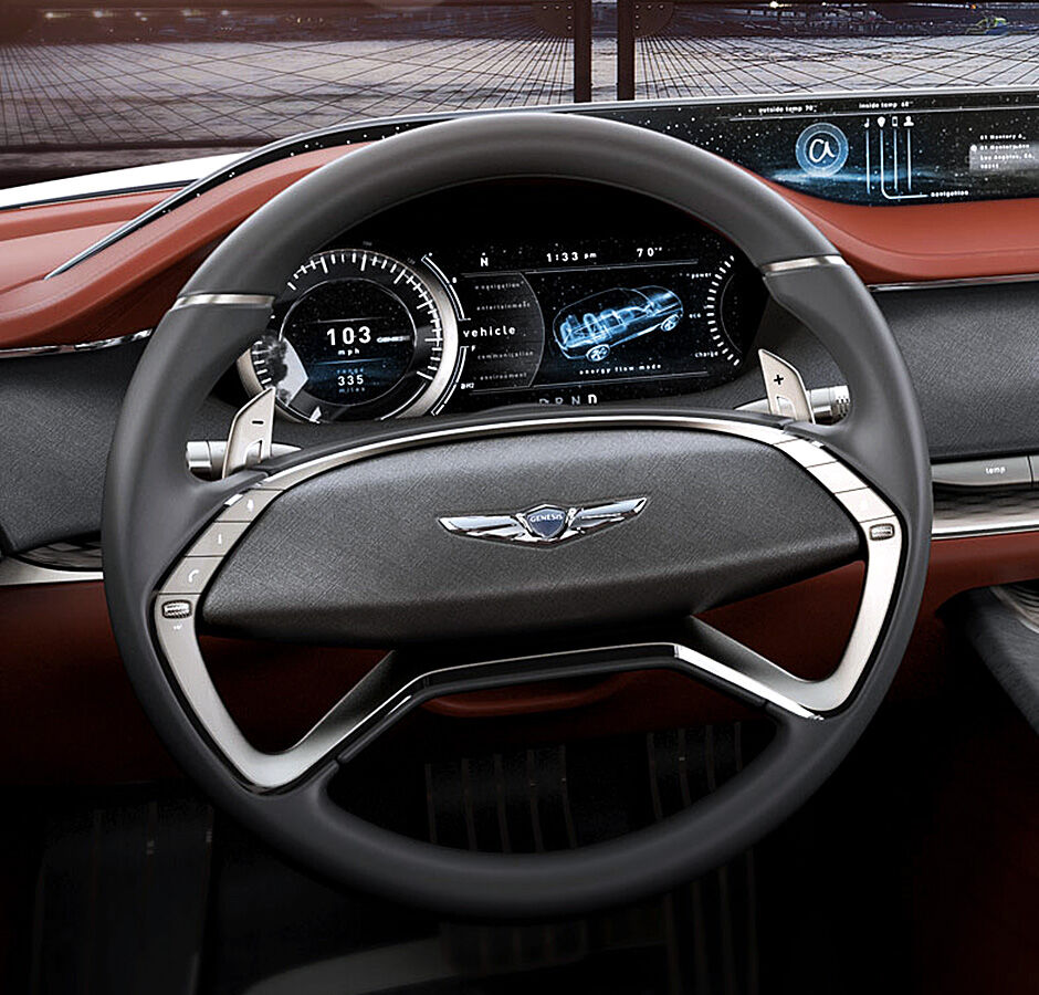 Genesis GV80 Concept steering wheel closeup