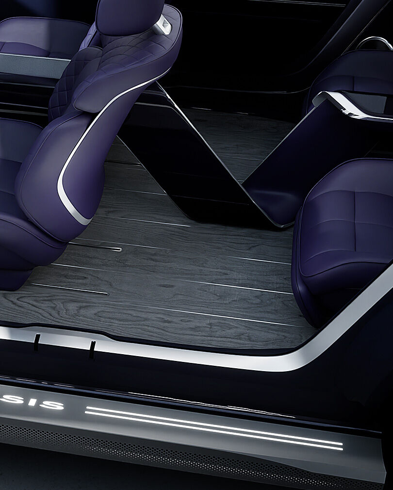 Aerial view of the backseat Interior heating system 