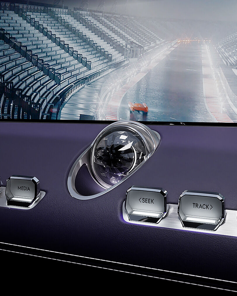 Crystal sphere on interior dashboard 
