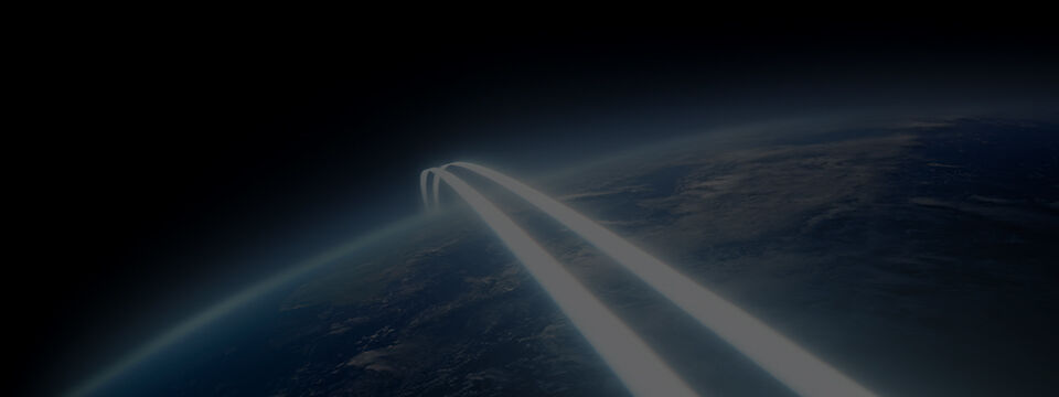 Two lines around globe