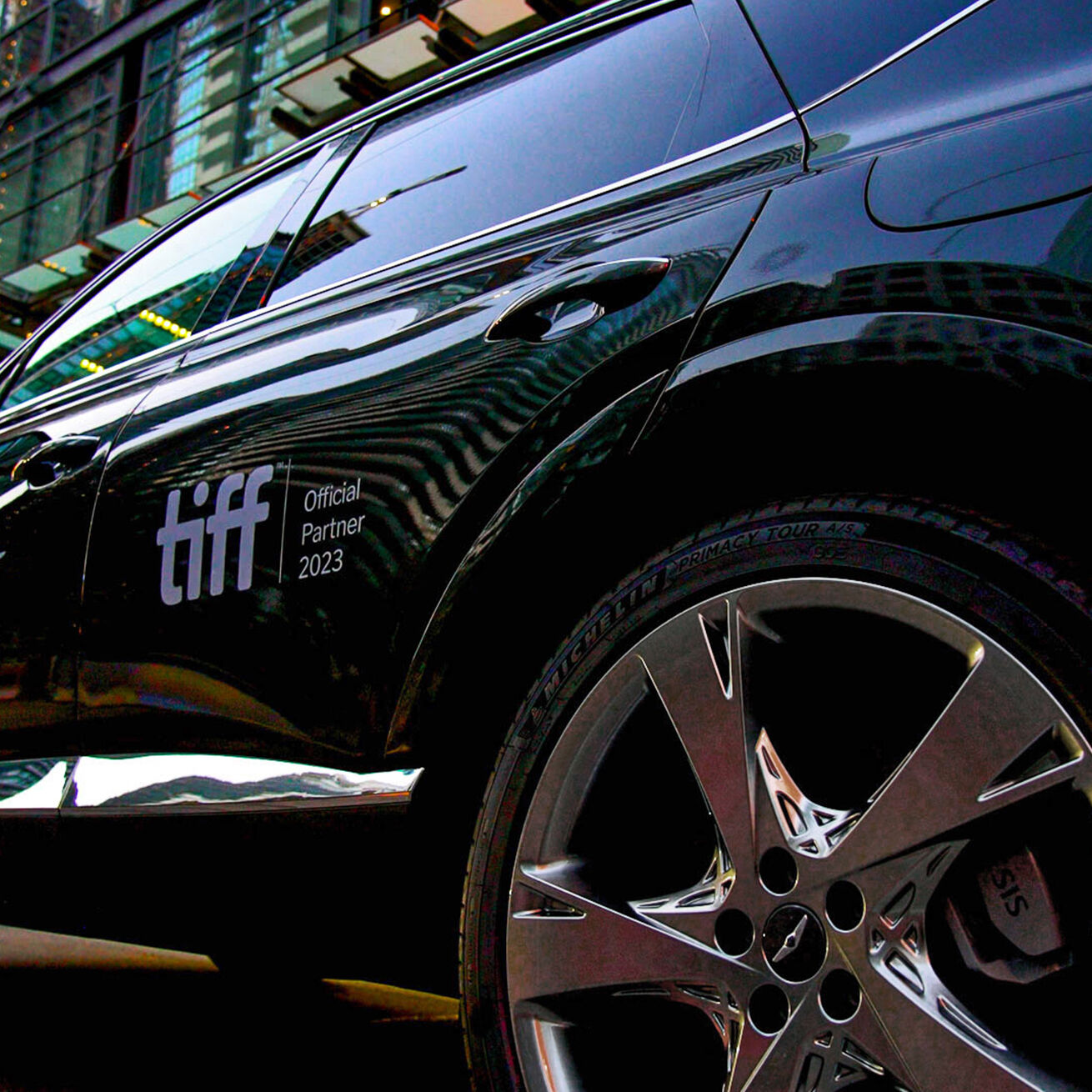 Closeup of Genesis GV80 with TIFF decal 