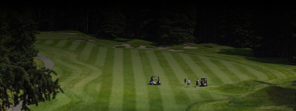 GV80 sitting on top of a platform on a golf course