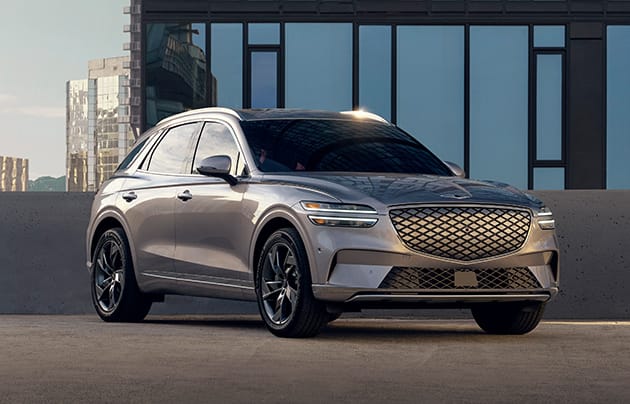 Silver Electrified GV70 Parked