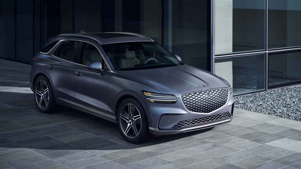 Vue extérieure latérale du Genesis GV70 Électrifié