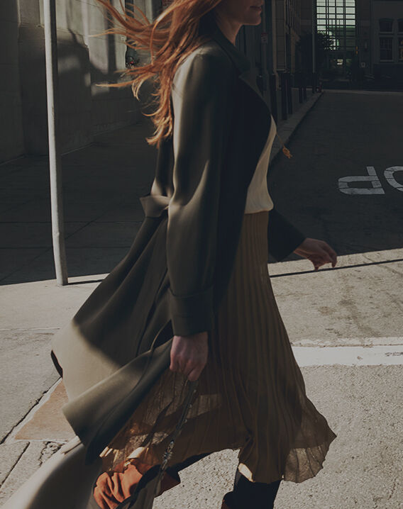 Woman walking on street