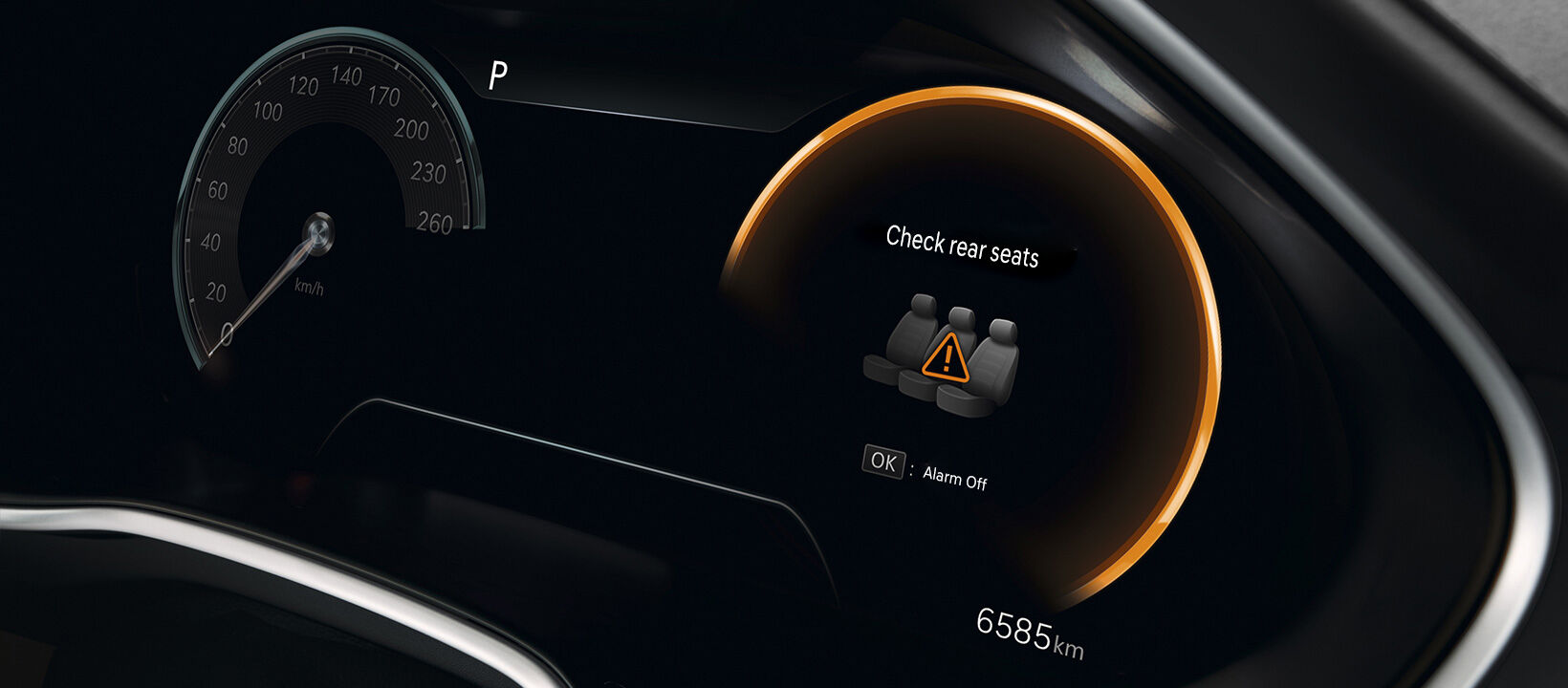 Rear occupant alert screen