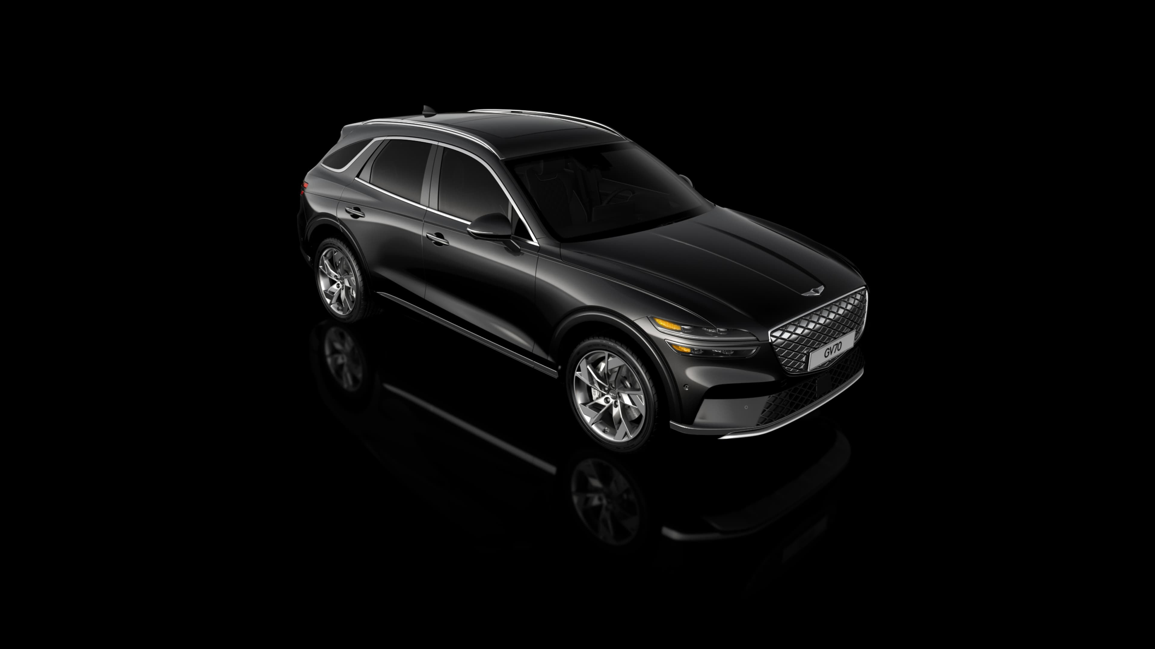 The Electrified GV70’s exterior fades away to reveal the Dual Motor AWD System.