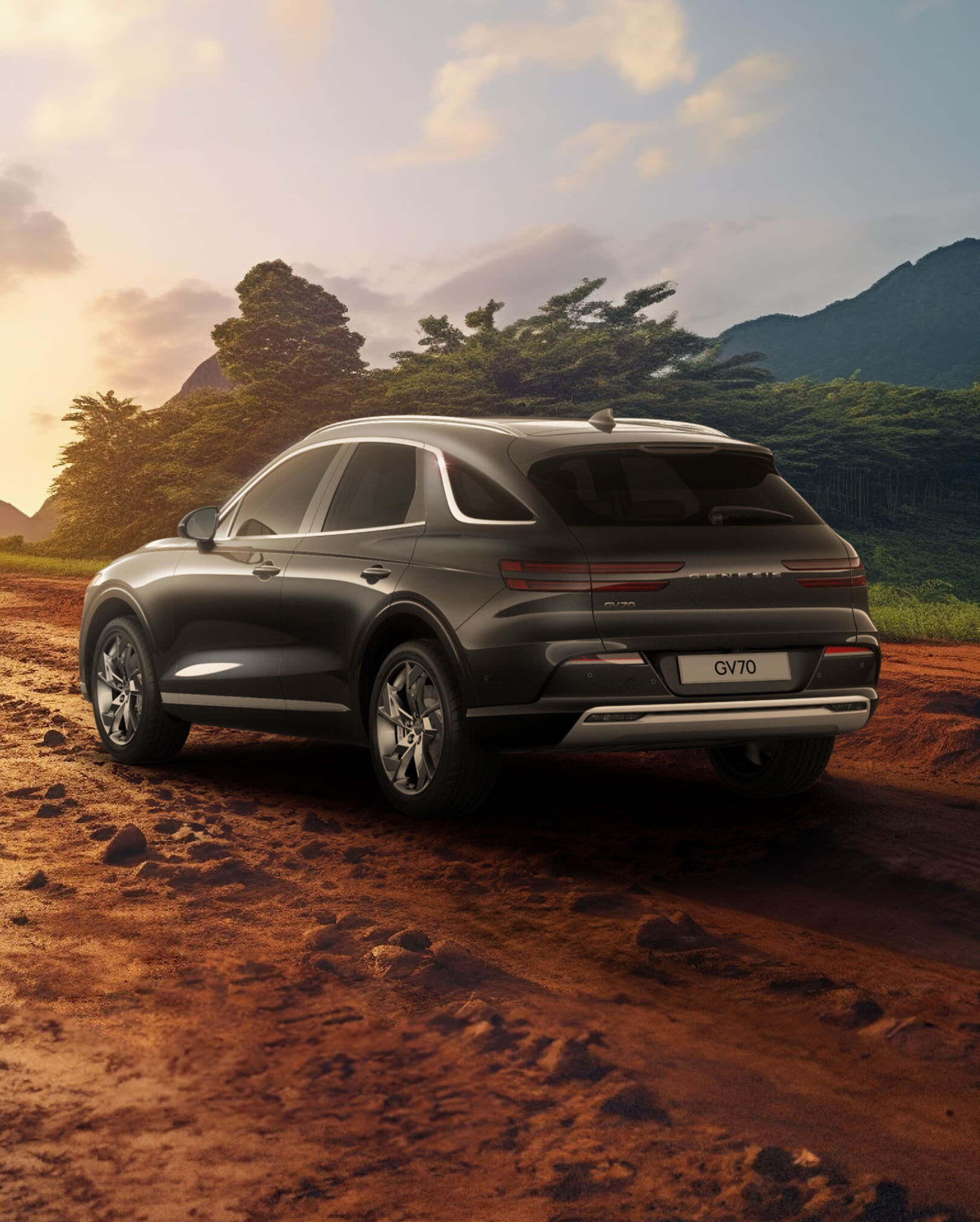 The Electrified GV70 drives in the mud.