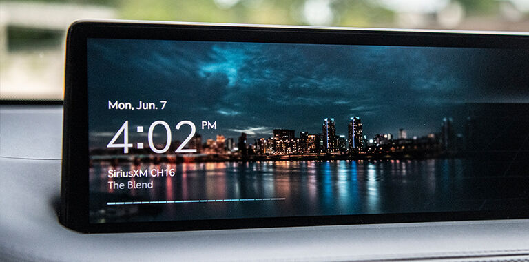 closeup of navigation screen display
