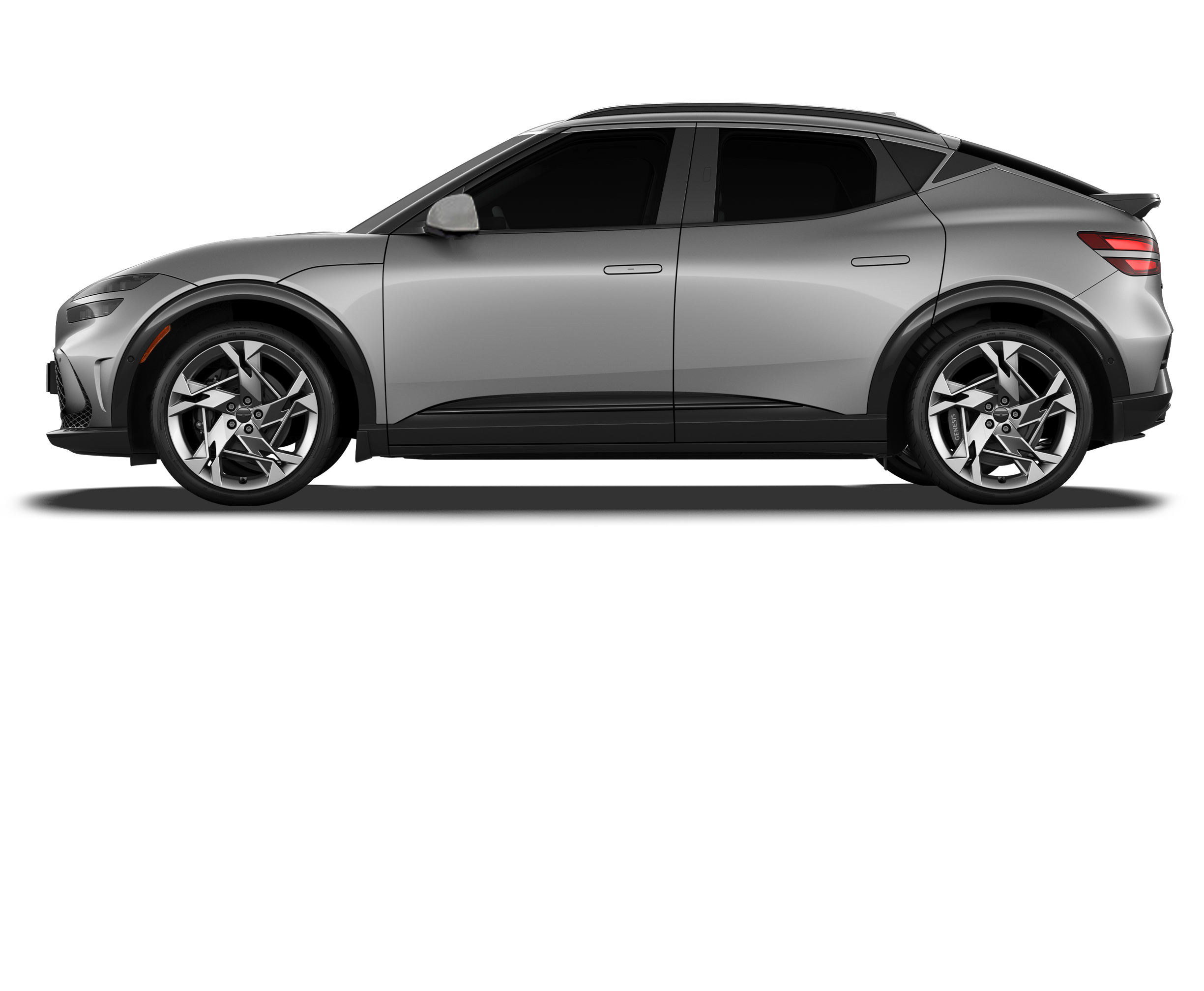 GV60 in Saville Silver side view. 