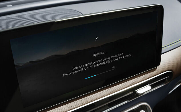 A wireless software update in progress.