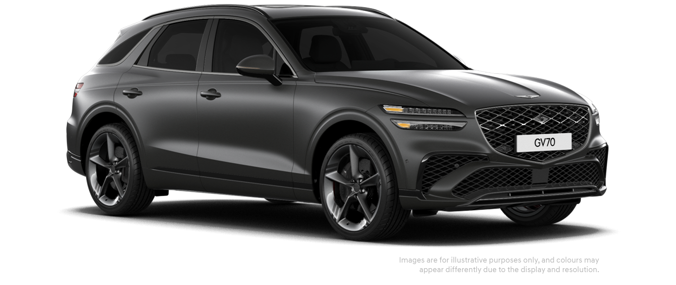 GV70 sport model in Matte Makalu Gray colour.