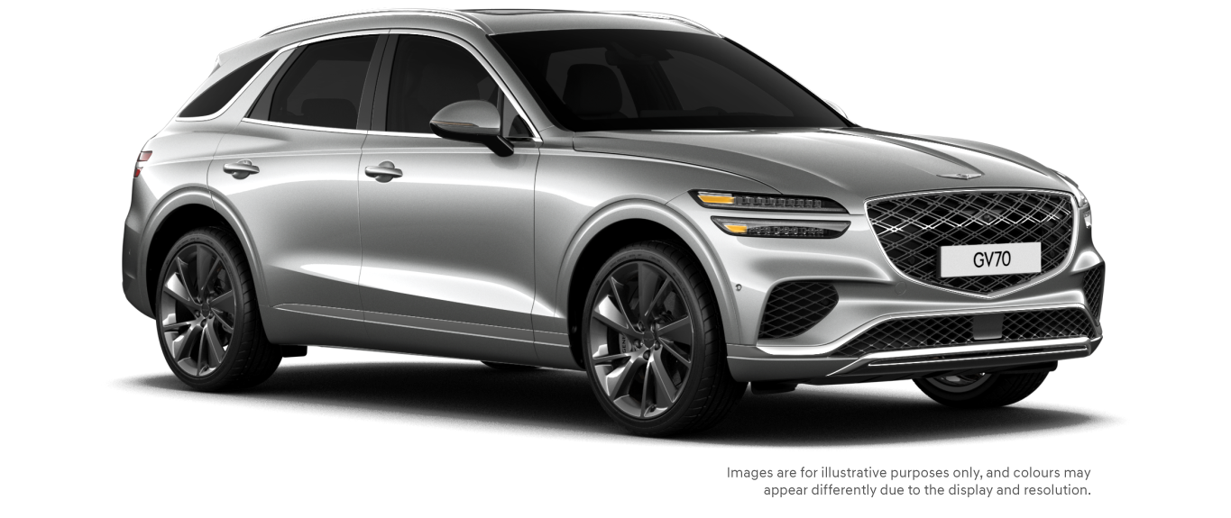 GV70 prestige model in Glossy Seville Silver colour.