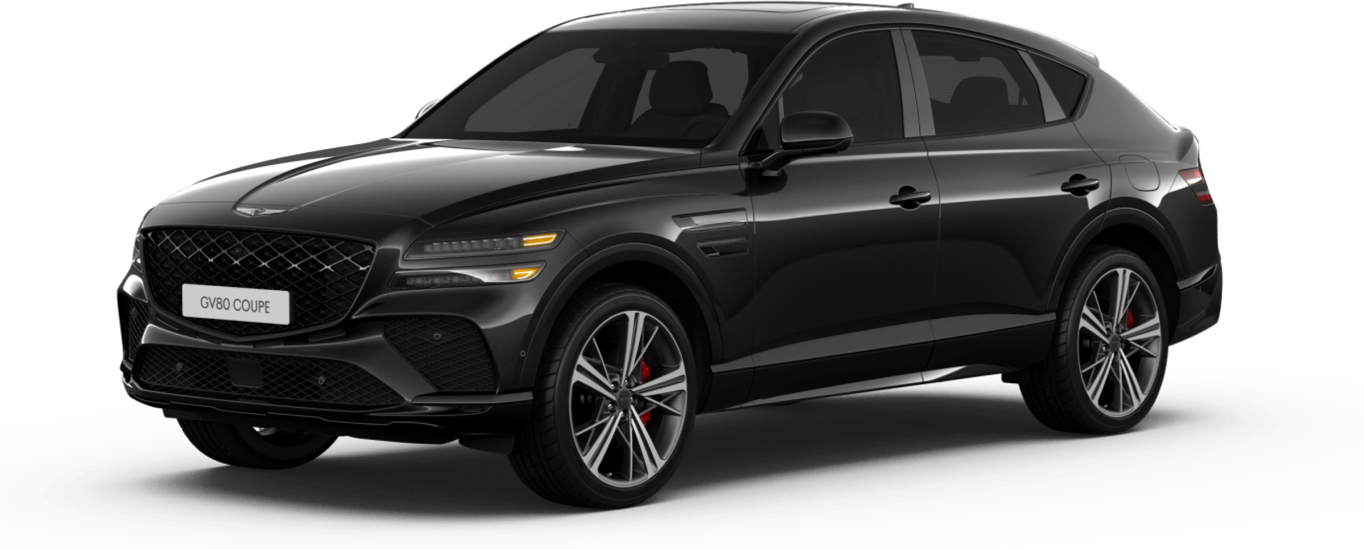 Un GV80 Coupé en Noir Vik au fini lustré.