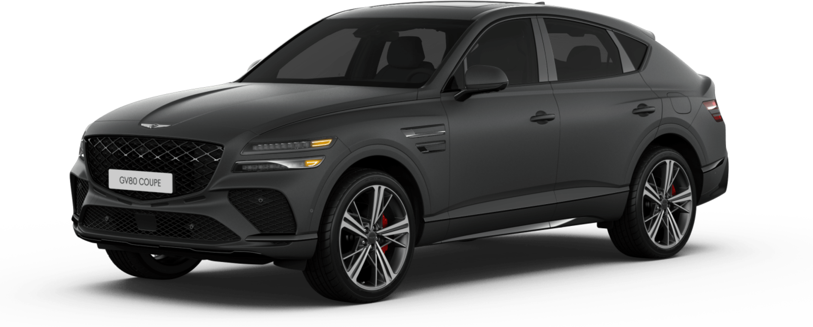 Un GV80 Coupé en Gris Makalu au fini mat.