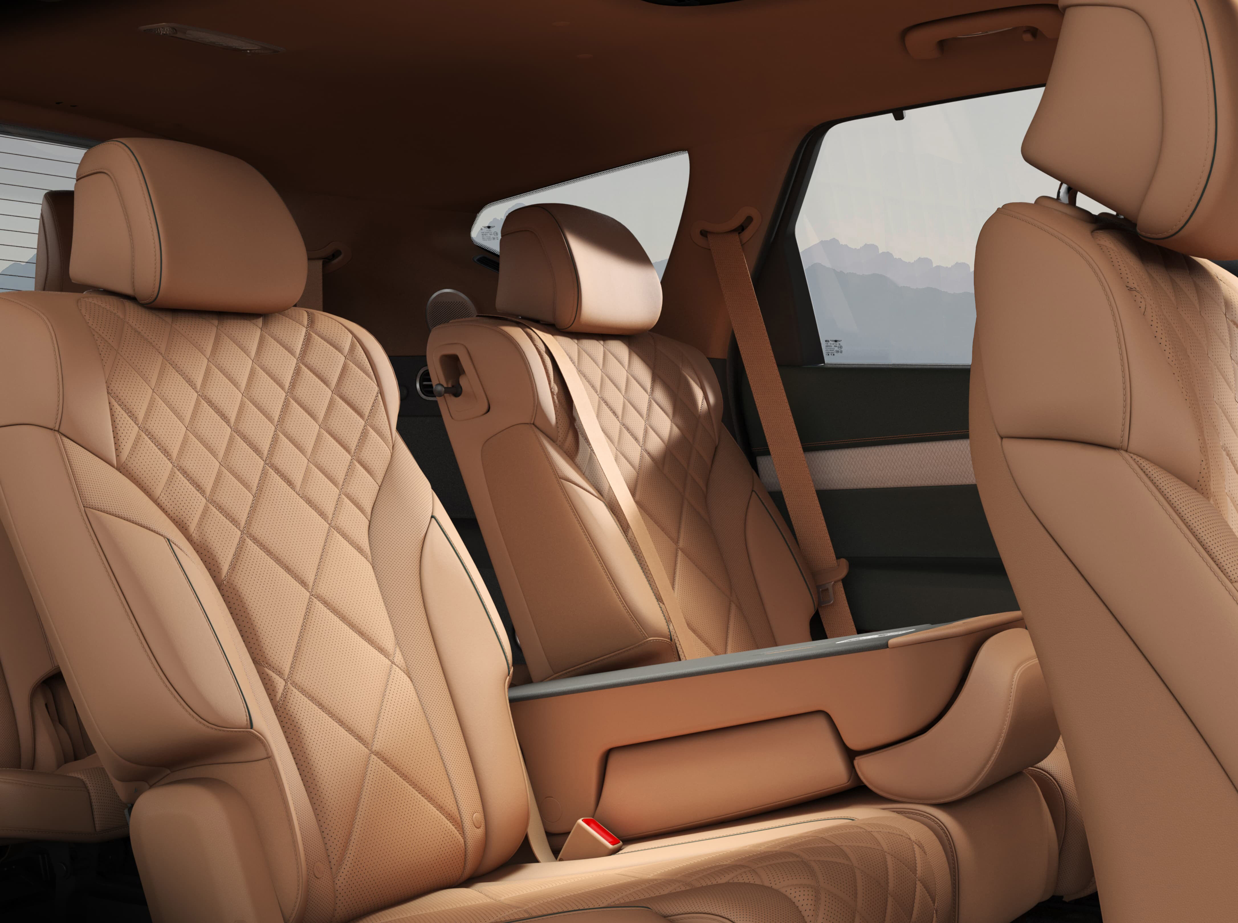  The back seats are visible from the side.