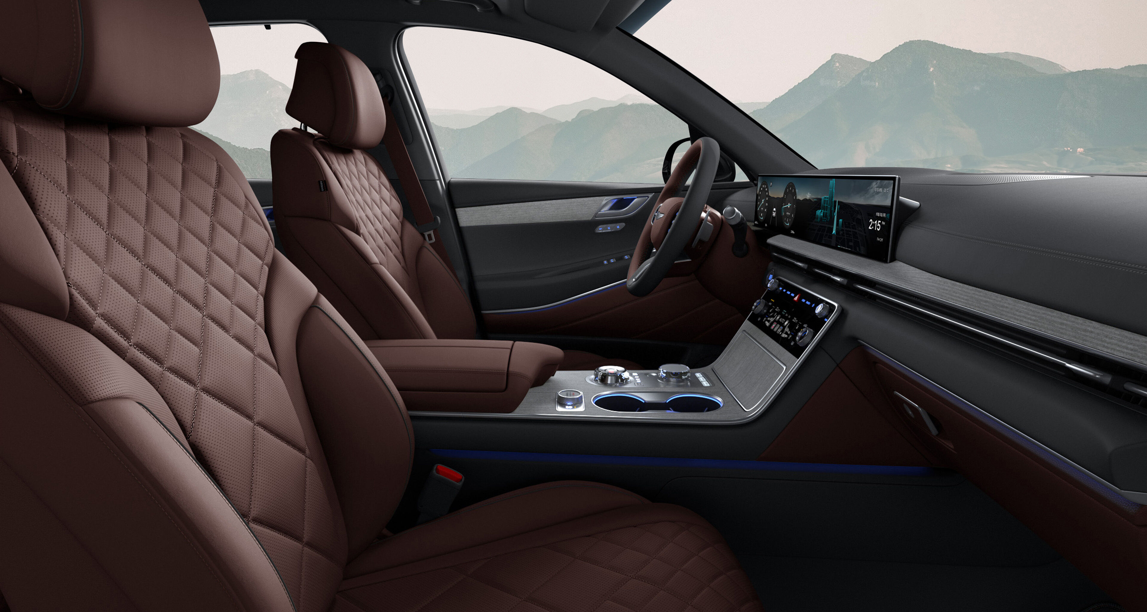 Slate Gray/Bordeaux Brown Two-tone interior