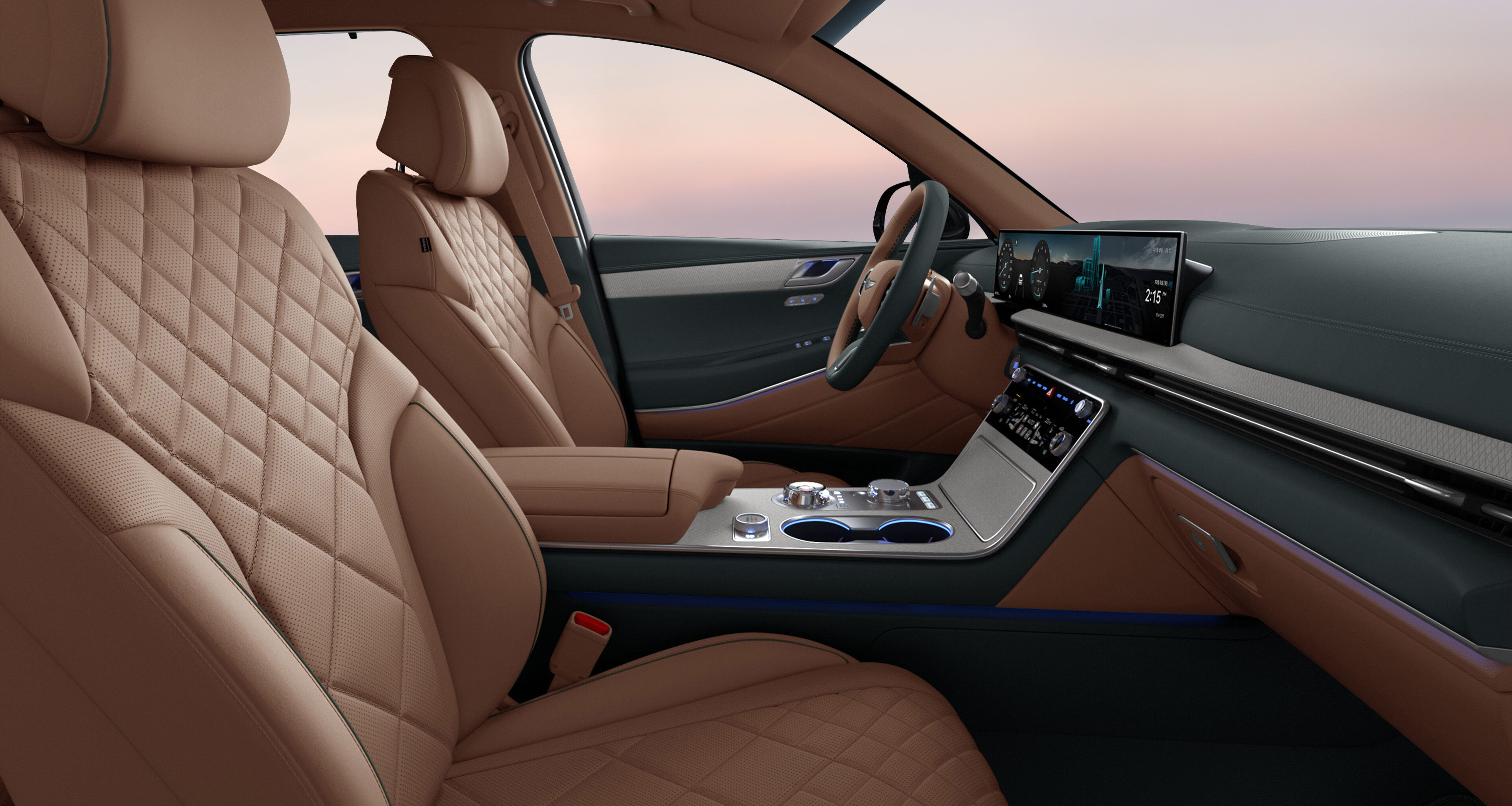 Smoky Green/Earth Brown Two-tone interior