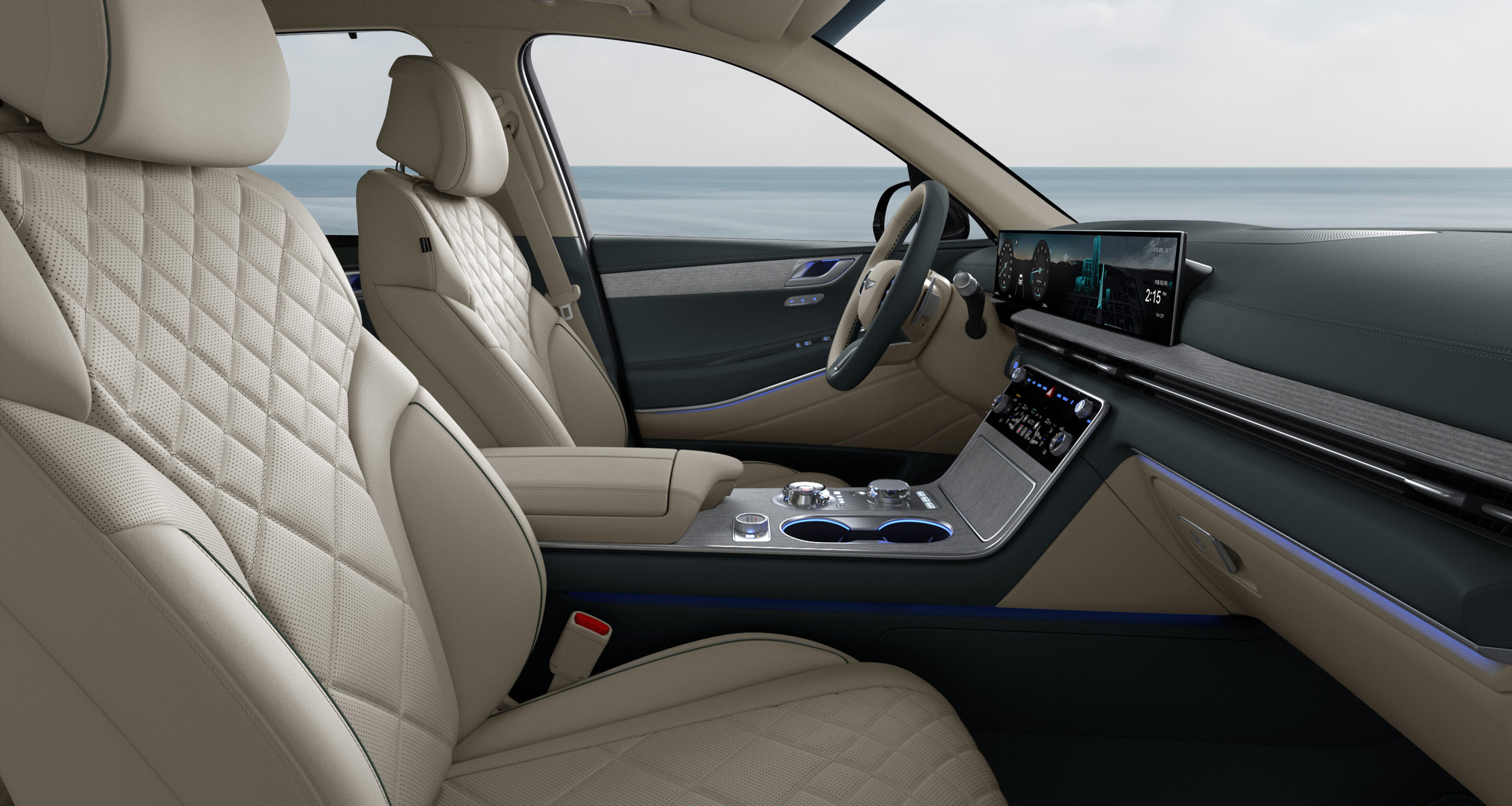 Smoky Green/Vanilla Beige interior