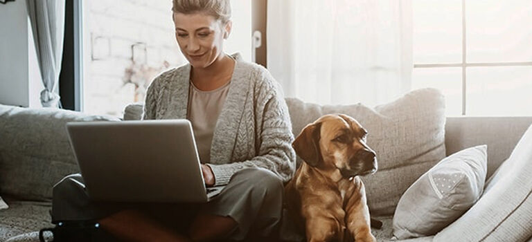 Woman on computer 