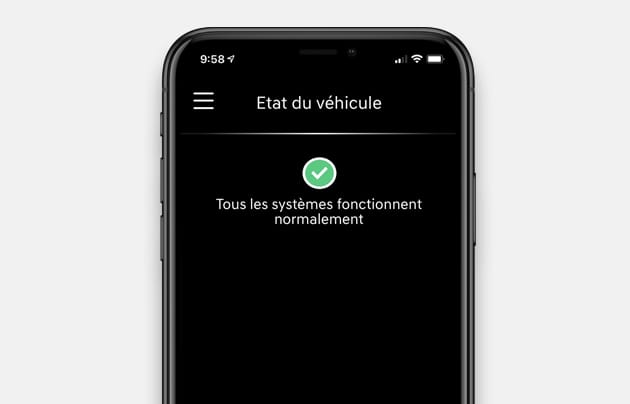 maintenance screen on smartphone