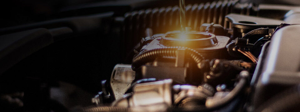 closeup of vehicle engine