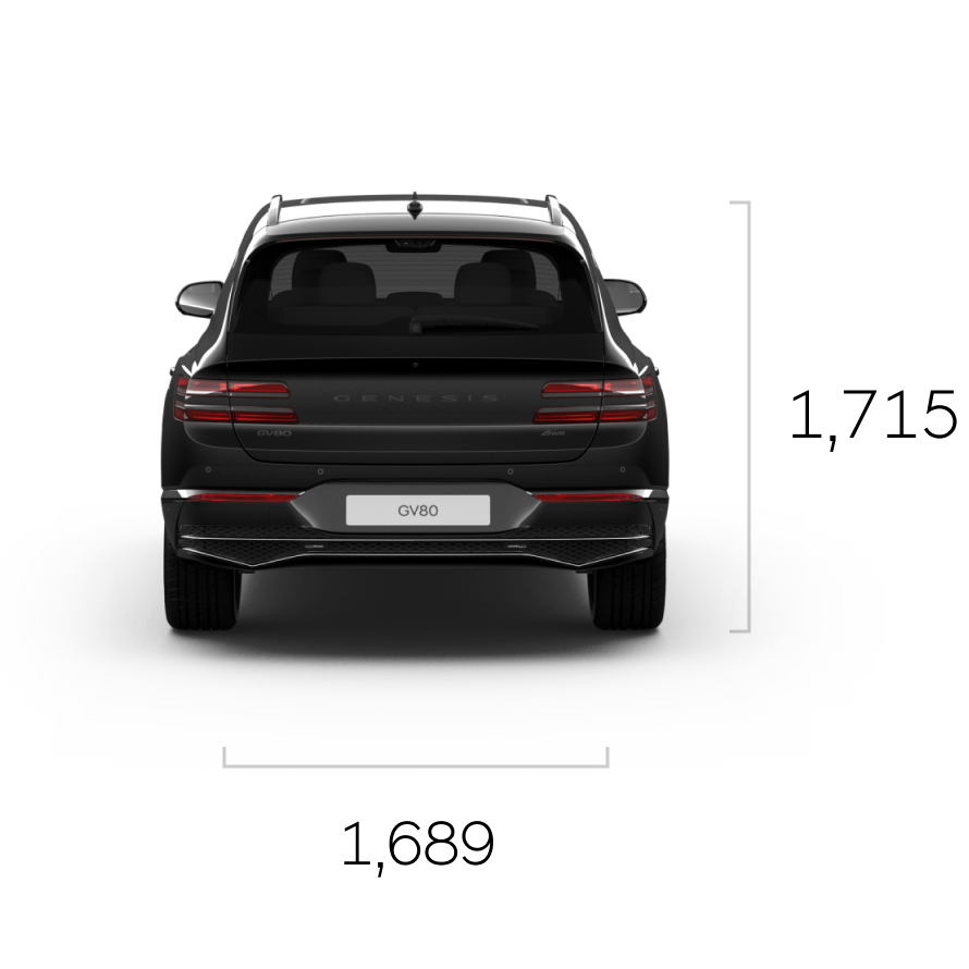 Rear view of Vik Black GV80.