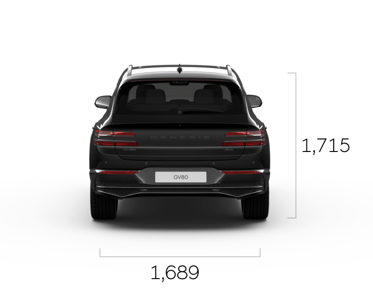 Rear view of Vik Black GV80.