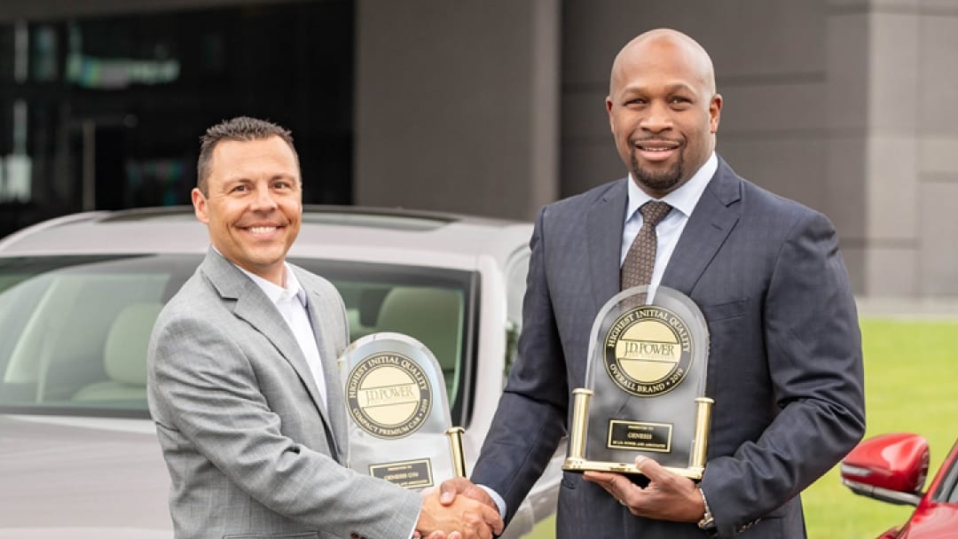 제네시스 美 신차품질조사 수상 이미지