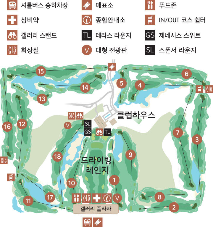 잭 니클라우스 골프클럽 코리아 코스맵