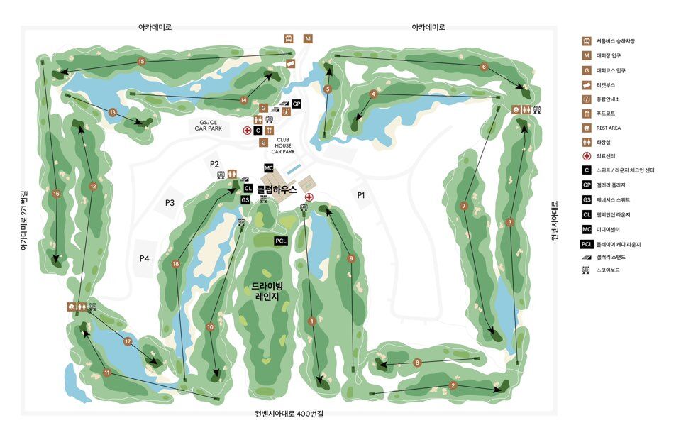 잭 니클라우스 골프클럽 코리아 코스맵