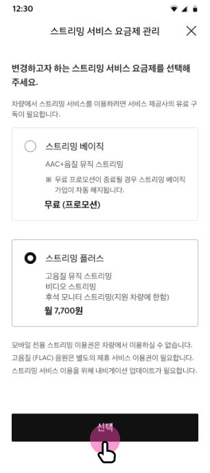 스트리밍 서비스 요금제 관리 선택