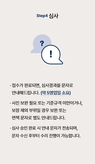 서비스 비용 청구 처리절차 이미지