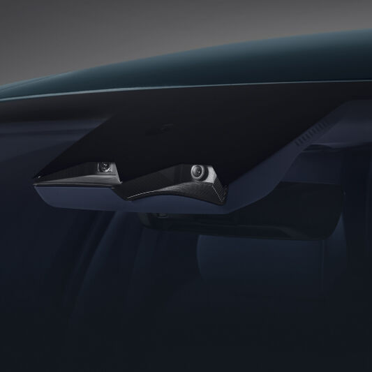 A view of the built-in cam located inside the vehicle.