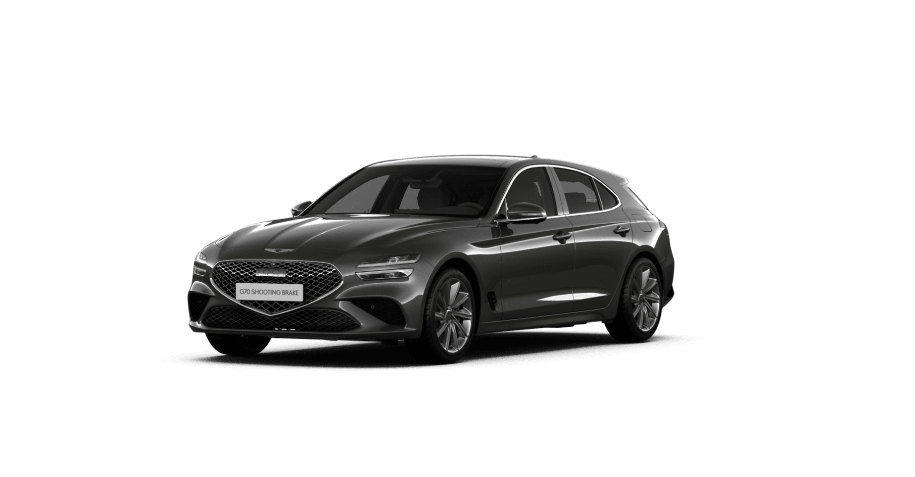 The front of the G70 Shooting Brake in Vik Black.