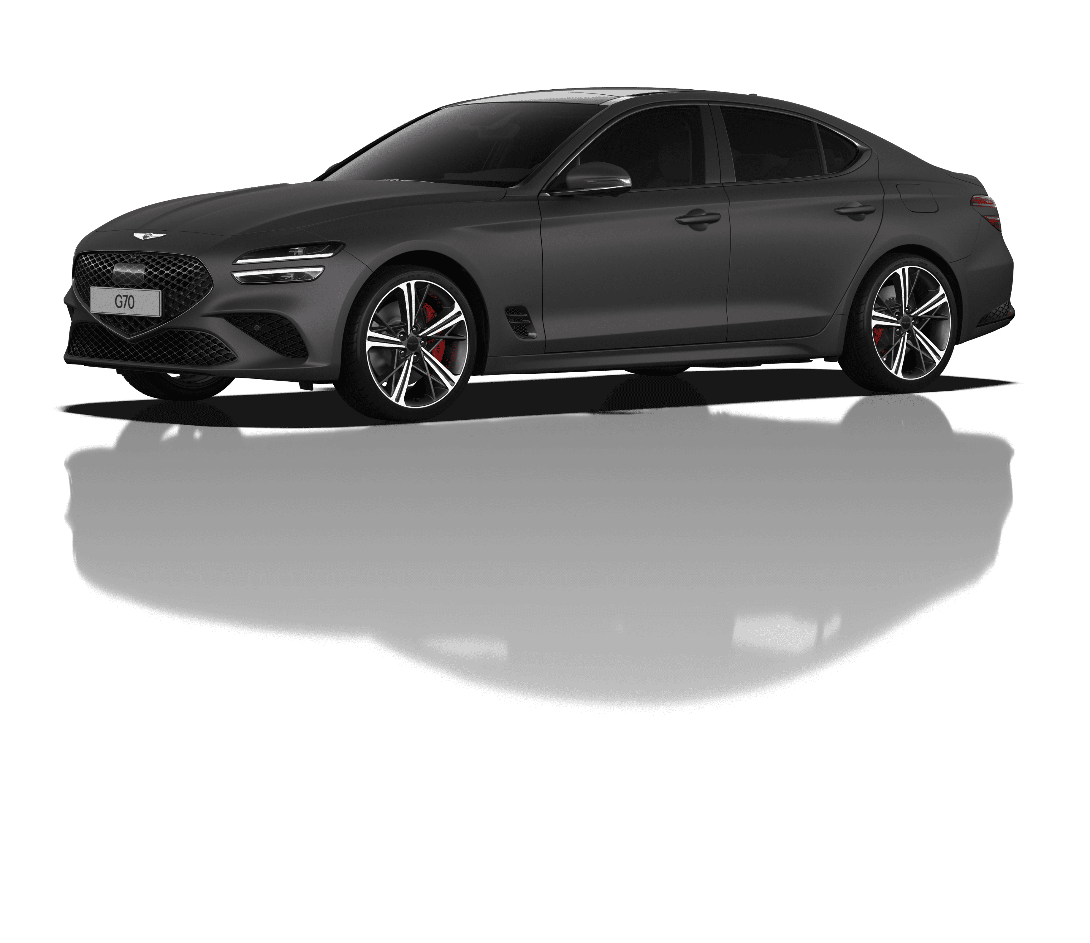 The left front of the Makalu Gray G70 Sports model, seen at an angle.