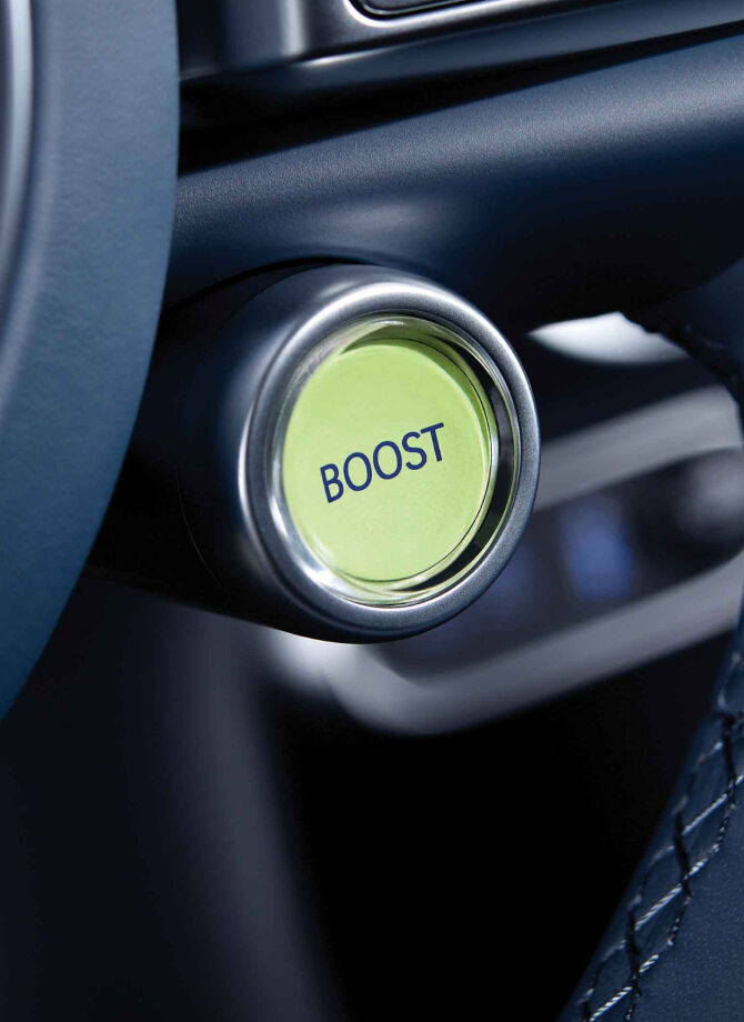 A close-up of the Boost Mode button.