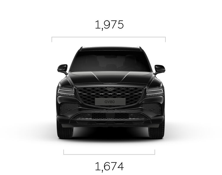 Front, side, and rear of Vik Black GV80 Black.