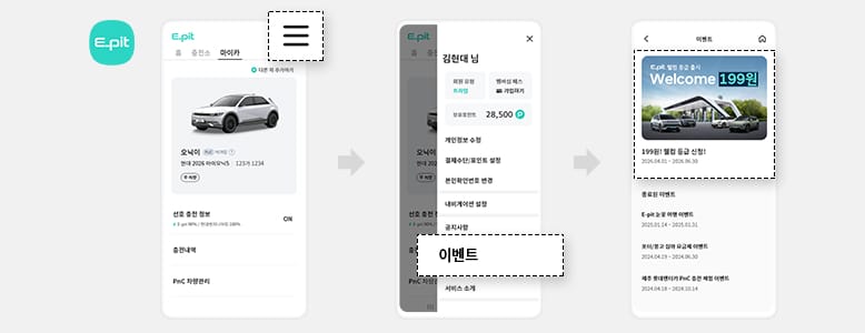E-pit 충전소의 우측 정측면 이미지