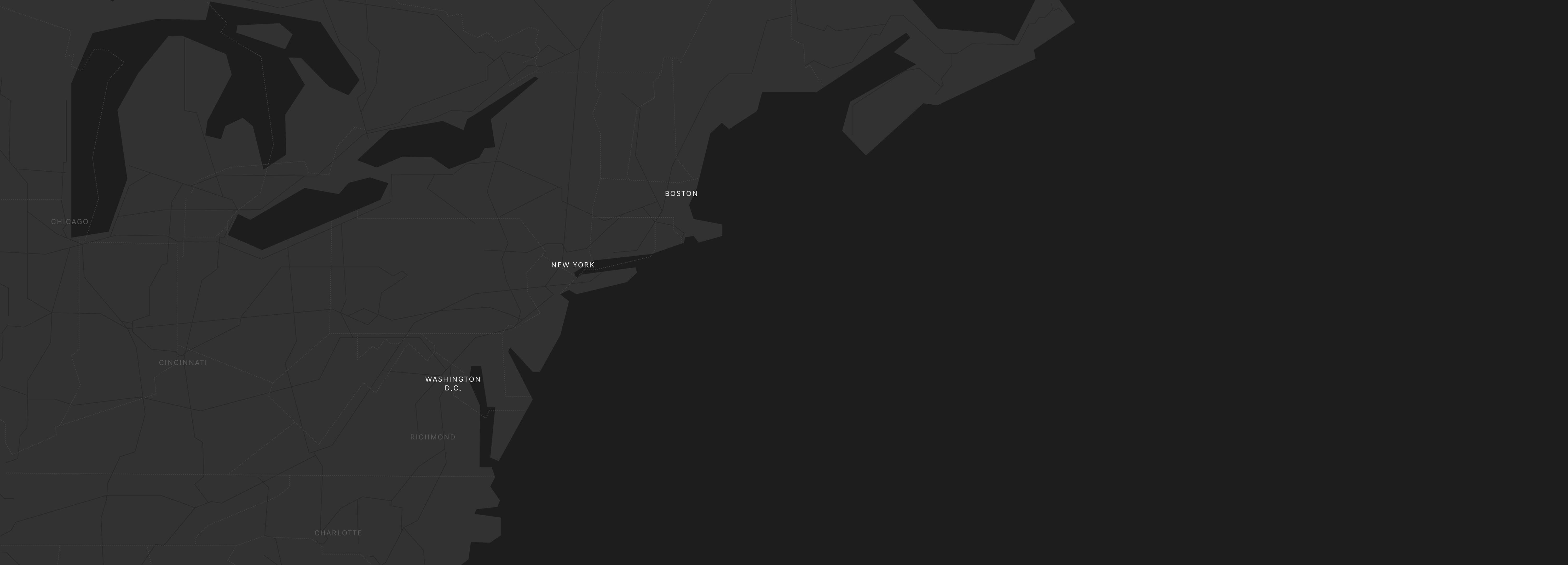 A map shows the driving range from New York City, which spans as far as Washington DC and Boston.
