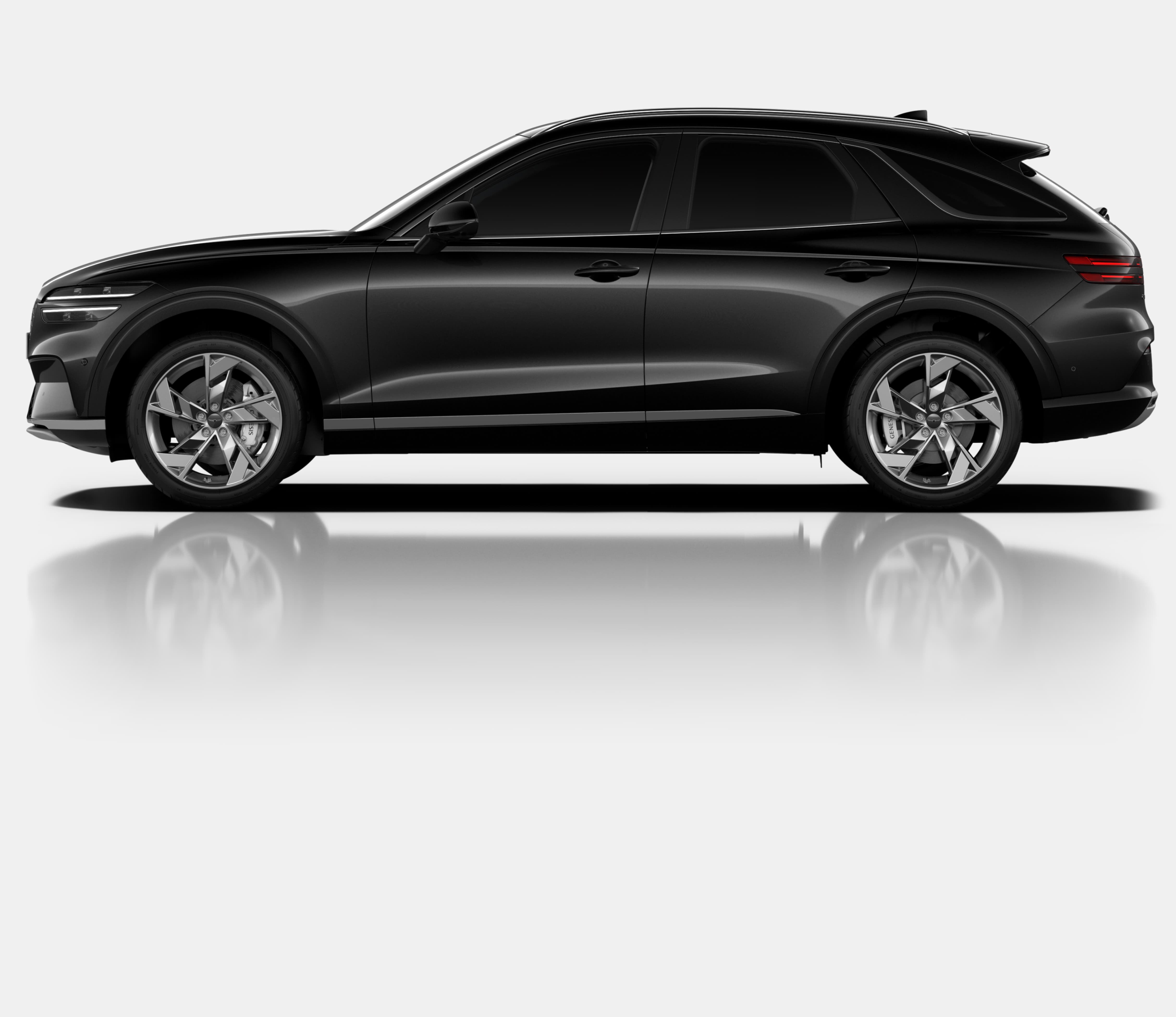 A profile view of the 20" wheels. 