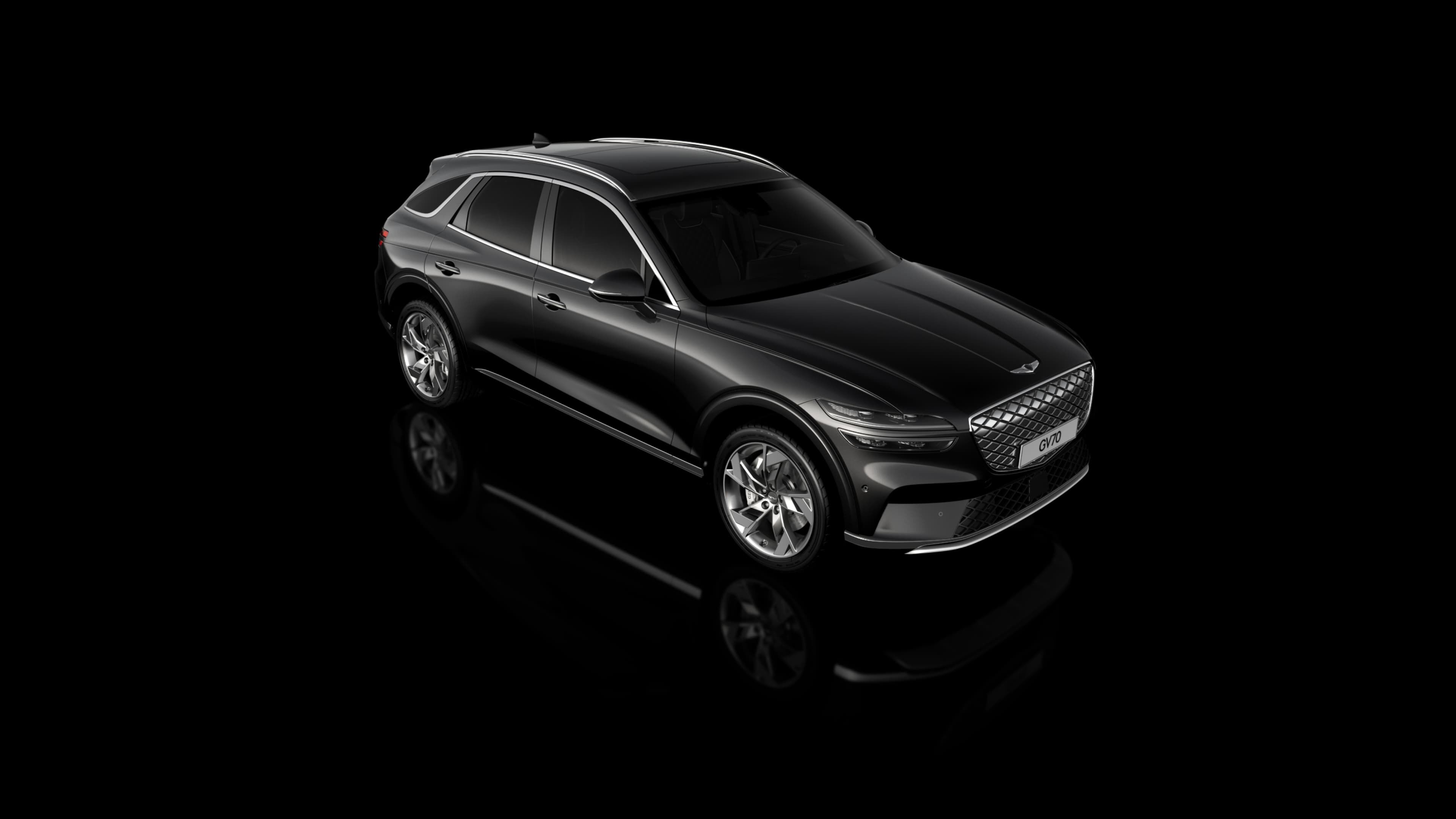 The Electrified GV70’s exterior fades away to reveal the Dual Motor AWD System.