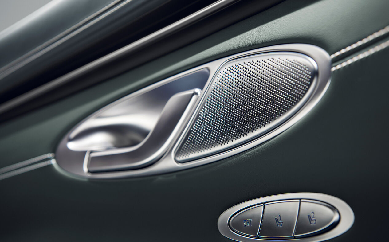 A close-up of the Electric Active Sound Design speakers.