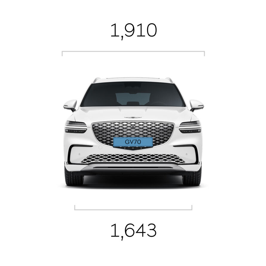 The front view of the Electrified GV70 is visible.
