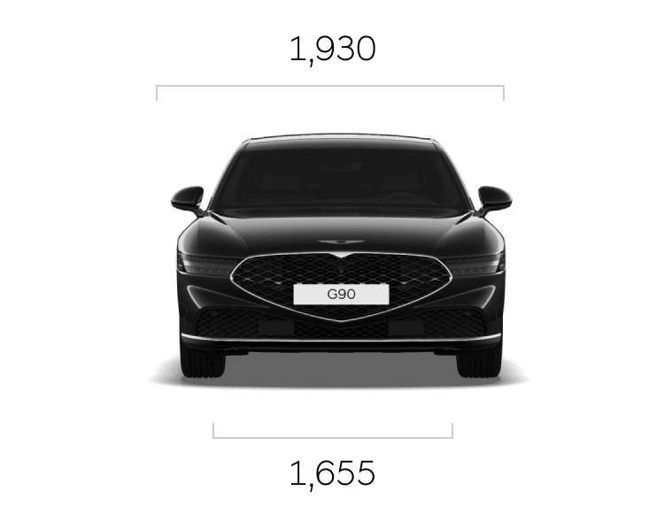 The front, side, and rear view of Maui Black G90.
