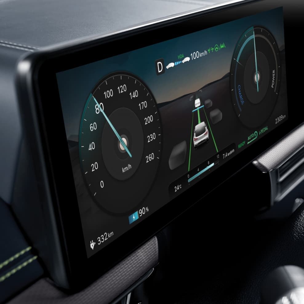 Cluster screen displays that Regenerative Braking is activated.