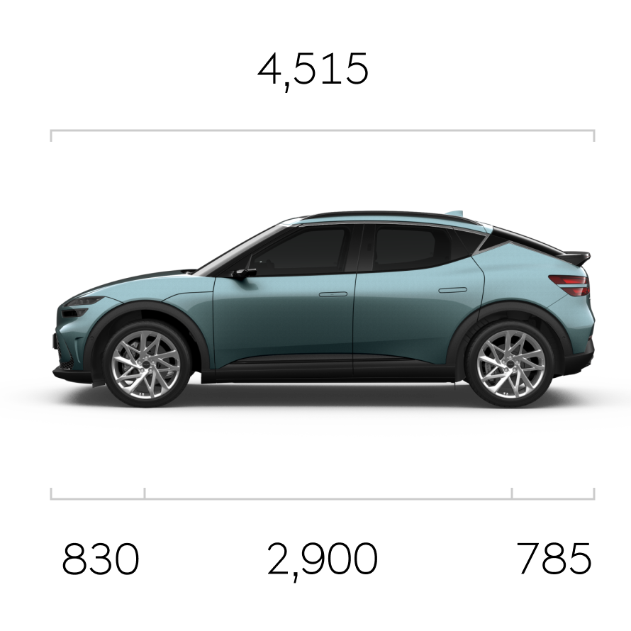 The front, side, and rear of the Hanauma Mint GV60.