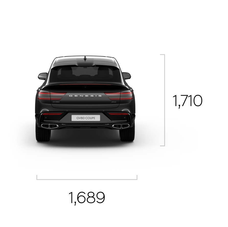 Front, side, and rear of Vik Black GV80 Coupe.